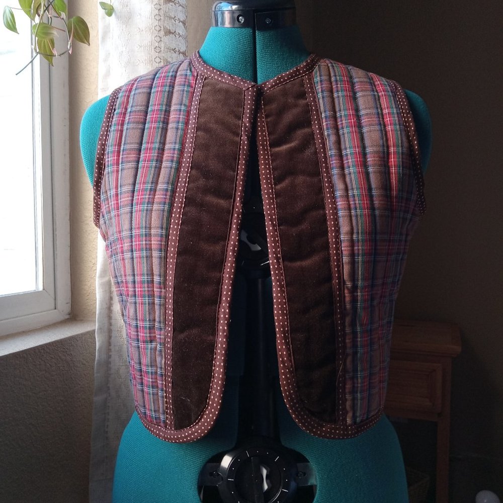 Vintage 70's Gunne Sax Gunnies Plaid Vest